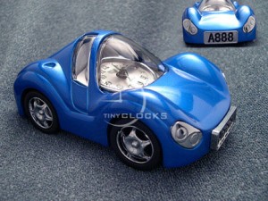 Alarm Clock - Miniature, Mini Blue Ferrari Sports Car